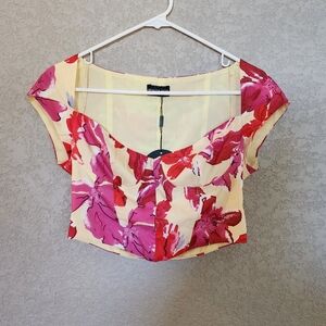 White fox Boutique corset crop top size Small New with tags.